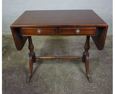 Reproduction Sofa Table, Having two Drawers and Drop ends, 83cm high, 143cm wide, 52cm deep