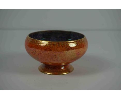 Wedgwood Dragon Lustre Bowl, Designed by Daisy Makeig - Jones, Decorated with a gilded Dragon chasing the Flaming Pearl, In a