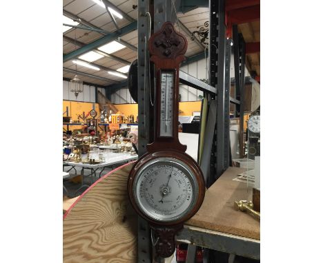 A BRITISH MADE ANEROID BAROMETER HEIGHT 68CM 