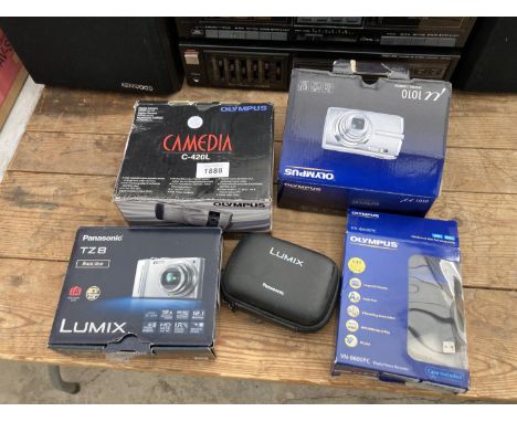 AN OLYMPUS C-420L CAMERA , 1010 AND PANASONIC T28 CAMERA 