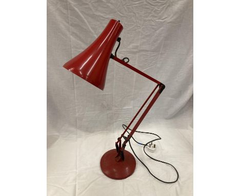 A VINTAGE RED ANGLE POISE LAMP 