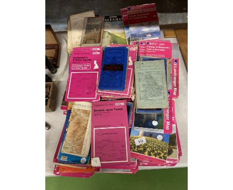 A VERY LARGE QUANTITY OF VINTAGE ORDANANCE SURVEY AND BARTHOLOMEWS MAPS 