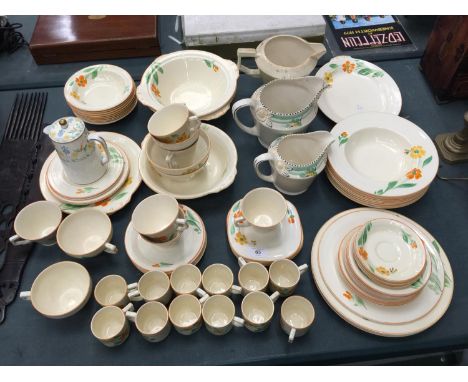A GRINDLEY PART DINNER SERVICE TO INCLUDE  CUPS, SAUCERS, DEMI-TASSE CUPS, PLATES, BOWLS, TUREENS, JUGS, ETC 