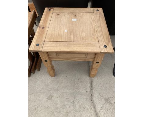 A MEXICAN PINE LAMP TABLE, 23" SQUARE 