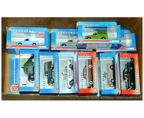 Lledo / Corgi a boxed Vanguard group which are all presented in rigid perspex cases and includes VA03809 Vauxhall Victor F Se