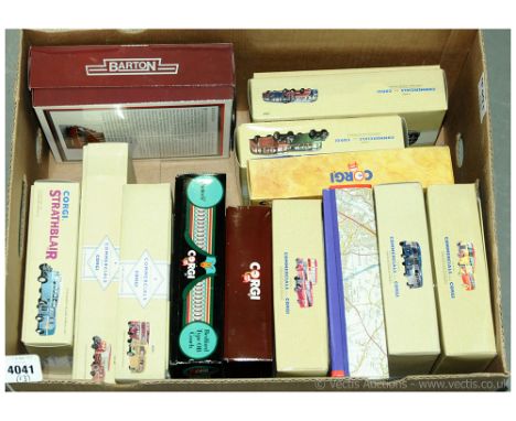 Corgi a boxed Set group to include 97071 AEC Regal &amp; AEC Bus 'The Devon Bus Set', 97061 AEC Bus &amp; Bedford OB Coach 'T