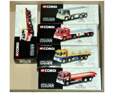 Corgi a boxed Guy group to include 29301 Guy Invincible 8 Wheel Tipper, 29201 Guy Warrior Platform Trailer, 29101 Guy Invinci