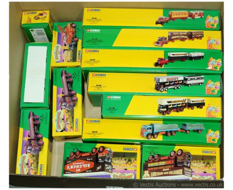 Corgi a boxed The Showmans Range group to include 24801 Leyland Dodgem Truck &amp; Caravan Set, 15901 Scammell Highwayman Gen