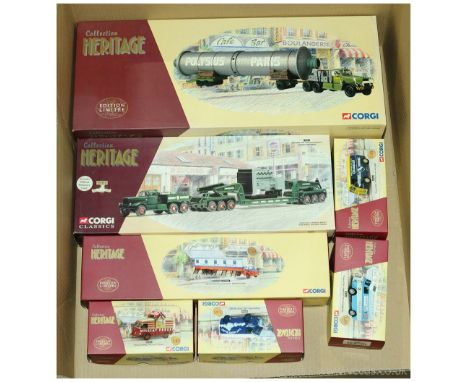 Corgi a boxed Commercial Group (Collection Heritage Series) to include; 55303 Diamond T 980 Transport Exceptionnel "Bourgey M