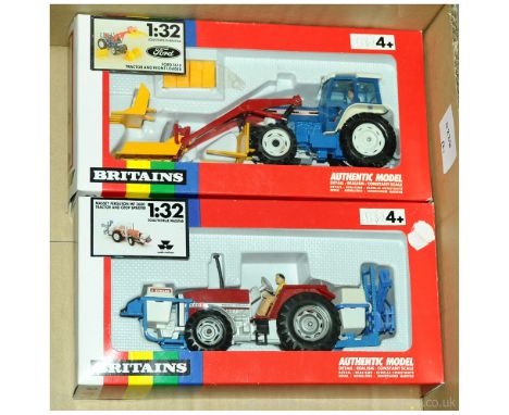 Britains - a boxed pair of 1/32 Scale Farm related Models comprising of 9607 a Massey Ferguson MF3680 Tractor and Crop Spraye