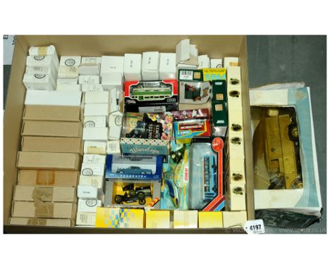 A mixed boxed group to include Matchbox, Lledo, Vanguards, Corgi, EFE and similar. Also in this lot is a 1/18 scale Land Rove