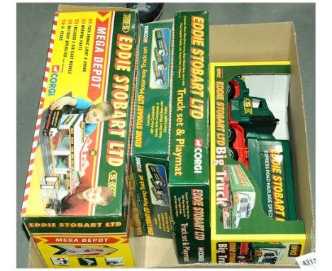Corgi &amp; Brio - a boxed group of Eddie Stobart related Plastic and Diecast Constructed Models which comprises of Playset a