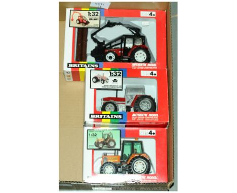 Britains - a boxed group of 1/32 Scale Farm related Models to include 9500 Massey Ferguson an NF3680 Double Rear Wheel Tracto