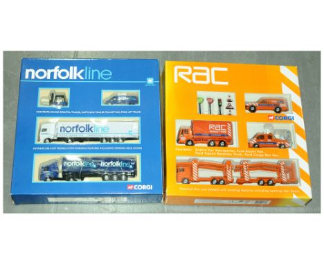 Corgi a pair of Gift Sets to include (1) "RAC" to include Ford Escort Van; Car Transporter; plus others - all are finished in