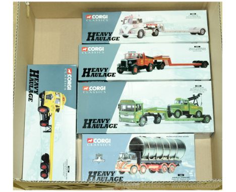 Corgi a boxed Heavy Haulage group to include 16901 Scammell Highwayman Ballast and Low Loader 'Hallett Silbermann', 31003 AEC