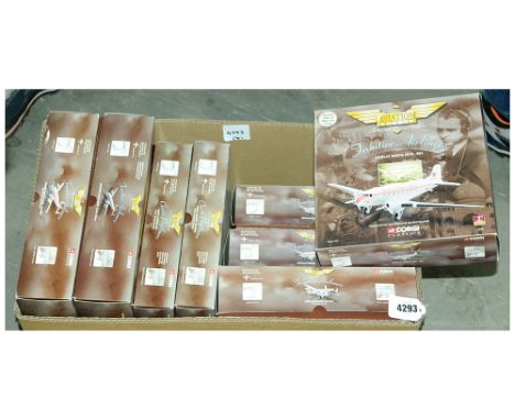 Corgi Aviation Archive - a boxed group of 1/144 Scale Aircraft Models comprising of Frontier Airliners Series and Classic Pro