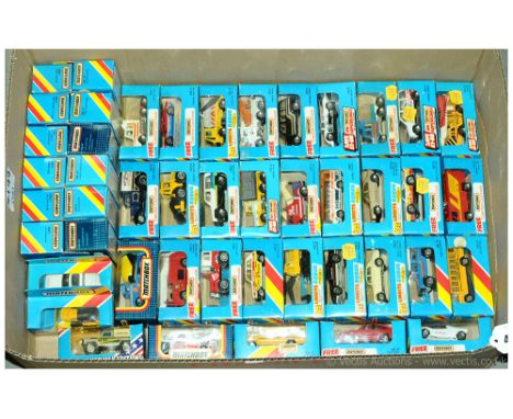 Matchbox a boxed group of MB Series models including MB66 Rolls-Royce Silver Spirit, MB34 Chevy Stock Car, MB29 Shovel Tracto