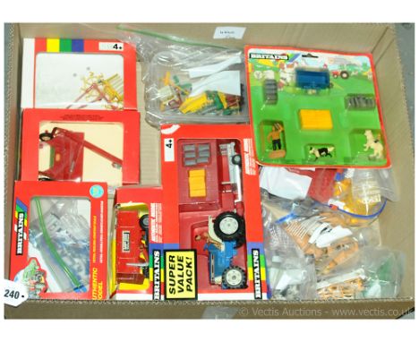 Britains - a boxed and unboxed group of Farm related Models/Accessories, etc which includes a number of bagged accessory grou