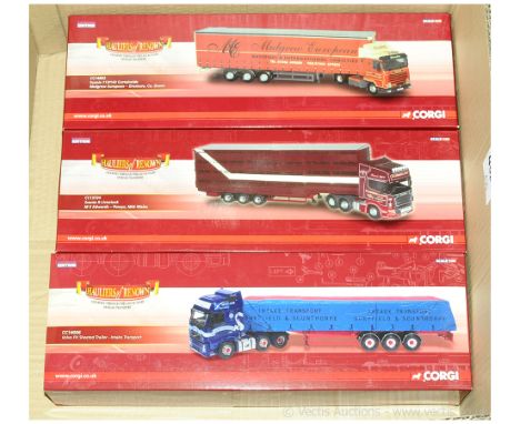 Corgi a boxed Hauliers of Renown group to include CC14803 Scania 113/143 Curtainside 'Mulgrew European', CC13724 Scania R Liv