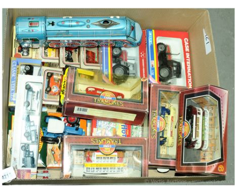 Ertl, Corgi &amp; similar - a mainly boxed with some unboxed group comprising of Tractors/Farm related, Trams, Commercials &a