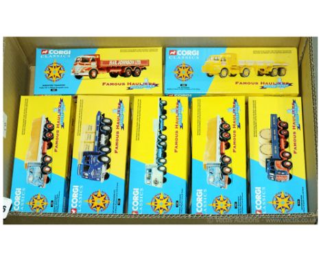 Corgi a boxed Famous Hauliers Around Britain group to include 19802 Bedford S Artic Trailer &amp; Pallets (Twin Axle) 'J.W. R