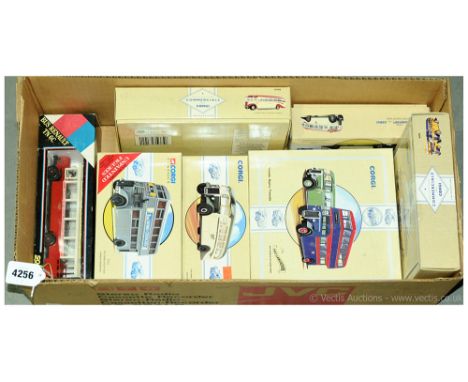 Corgi &amp; Solido - a boxed Bus group to include a Solido Renault TN6C, a Corgi Classics 97315 Guy Arab Utility Bus "London 