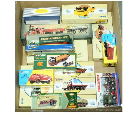 Corgi &amp; Dinky (Atlas Editions) a boxed Commercial Group to include a Corgi 1/50th scale 80305 4CD Road Tractor with Trail