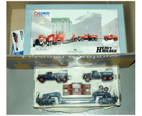 Corgi - a boxed and partly boxed Heavy Haulage pair comprising of 31009 fully boxed Diamond T Ballast x 2 24 Wheel Girder Tra