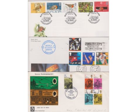 Great Britain 1970 (3 June) Literary Anniversaries set on Cameo FDC, old Curiosity Shop H/S, 1991 (11 June) Sports set with F