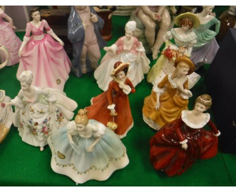 A collection of Royal Doulton figurines "First Dance" (HN2803), "Diana" (HN2468), "Gloria" (HN3200), "Julia" (HN2705), "Diana