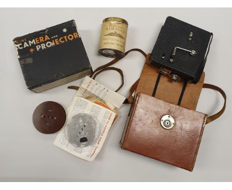 A Campro camera projector and case and various films, mainly Pathéscope, including Motorcycle Racing, Weddings, etc (Provenan