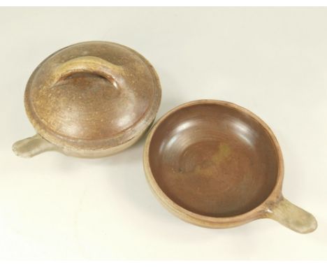 MICHAEL CARDEW. Two Wenford Bridge dishes with single handles. One with lid used as a butter dish. Both with personal &amp; P