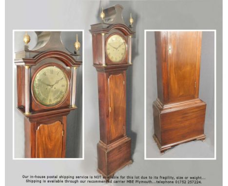 LONG CASE CLOCK. An 18th century George Donisthorpe 8-day, striking on a bell clock movement. The circular 13 inch dial engra