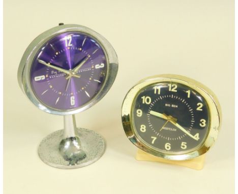 WESTCLOX. A 1960's Westclox Big Ben repeater pedestal clock, worn, &amp; one other Big Ben clock.