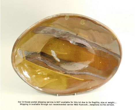 MICHAEL CARDEW. A large Wenford Bridge press-moulded baking dish. Personal &amp; Pottery marks. 46 x 34cm.