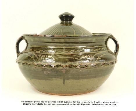 MICHAEL CARDEW. A very large Wenford Bridge Gwari casserole. Personal &amp; Pottery marks. Diameter 36cm Height 27cm. Chip to