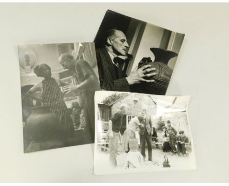 PHOTOGRAPHS: MICHAEL CARDEW.Three photographs of Michael Cardew: with Ladi Kwali at a demonstration, introducing Ladi Kwali t