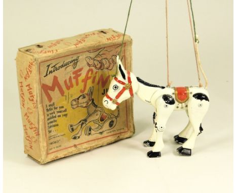 MUFFIN THE MULE. A Muffin Junior finger puppet in original box, by Moko.