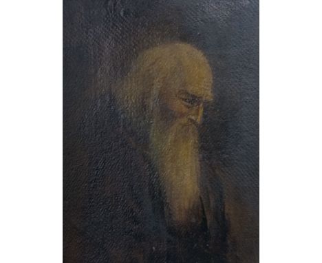 19th Century Continental School, oil on board, half length portrait study of a cleric.