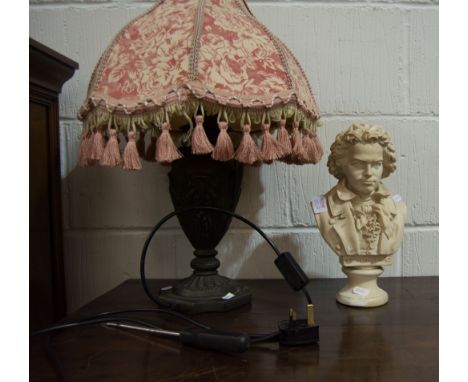 Table lamp, reproduction, Beethoven plaster bust.