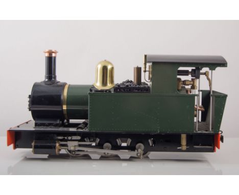 Model Railways:  Accucraft UK Ltd,1:19 scale live steam locomotive, green livery, W & L open wagon, W & L flat wagon, W & L b