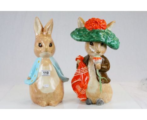 Two large boxed Beatrix Potter ceramic Garden figurines