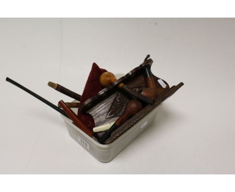 VIntage tobacco pipes to include Ogden's etc, penknife, 'The Baby' John Barker & Co Ltd cased set of binoculars