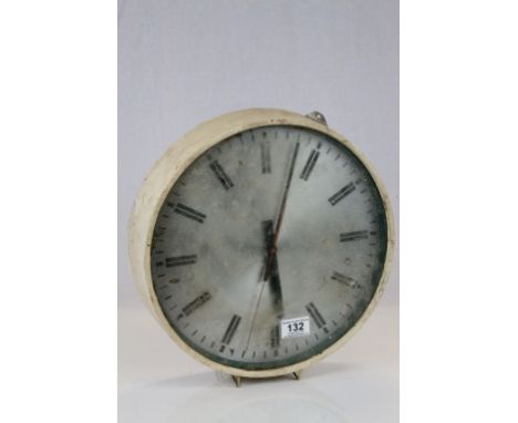 1970's Robert Welch Design for  Smith Industries Ltd and Braidwood Developments Ltd Circular Factory Wall Clock marked to bac
