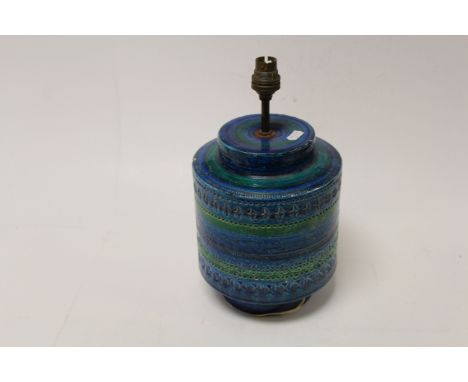 A 1960 Aldo Bitossi Raymor Italian rimini blue table lamp