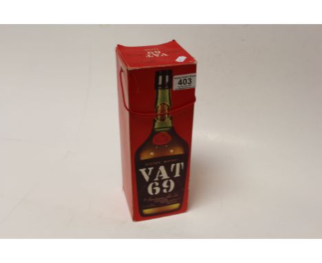 Vintage Bottle of VAT 69 Scotch Whiskey, 35 fl ozs in it's original presentation box