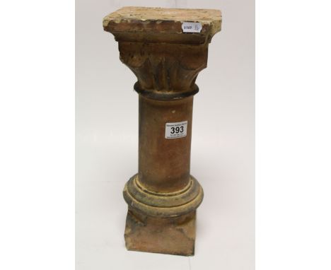 A vintage ornate Terracotta column, inscribed Doulton Lambeth