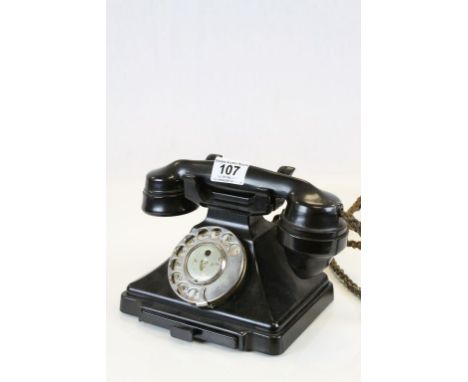 Vintage black Bakelite Telephone with pull out drawer to front