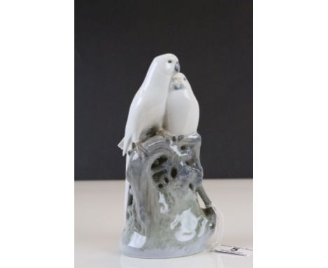 Royal Copenhagen ceramic model of a pair of Parrots