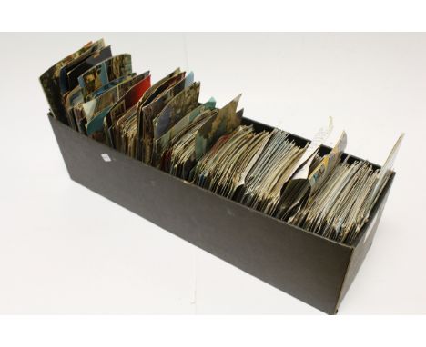 2 boxes of vintage postcards to include various scenes UK and abroad and quantity of adult humour comical cards.